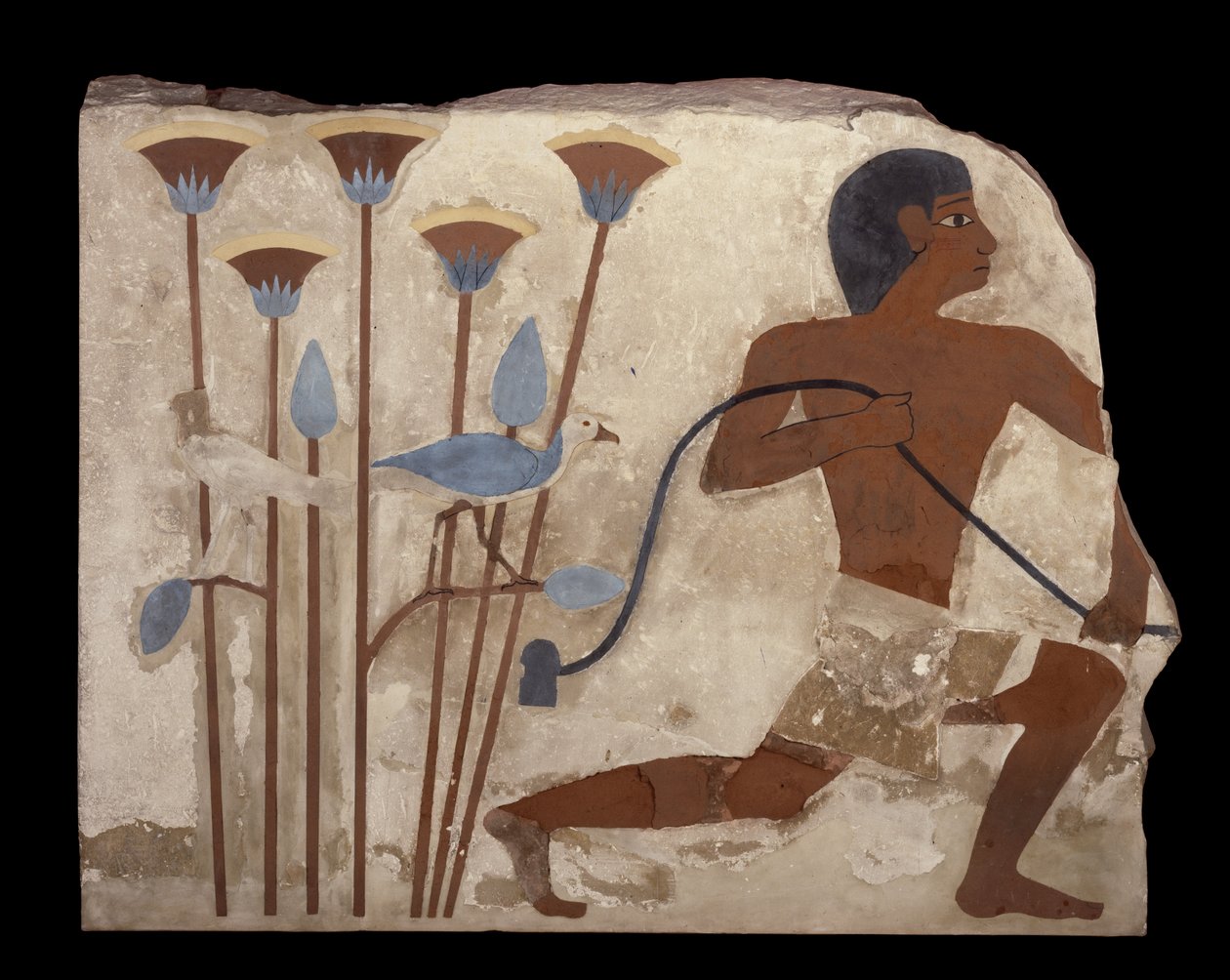 Ptačí pastva, reliéf z hrobky Nefermaat, Stará říše, cca 2620 př. n. l. (malovaný štukový reliéf) od Egyptian 4th Dynasty