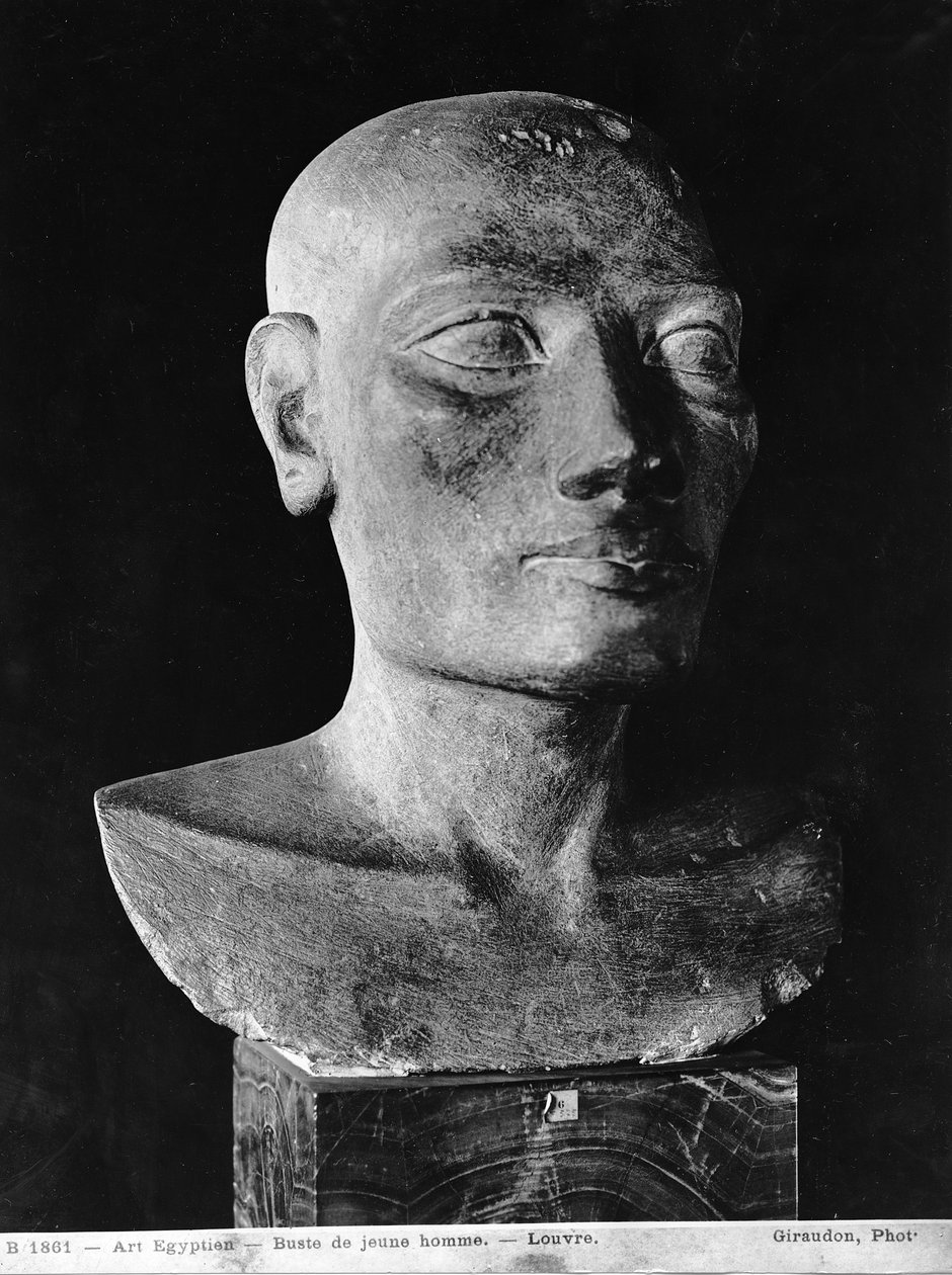Hlava muže, Salts Head (malovaný vápenec) od Egyptian 4th Dynasty