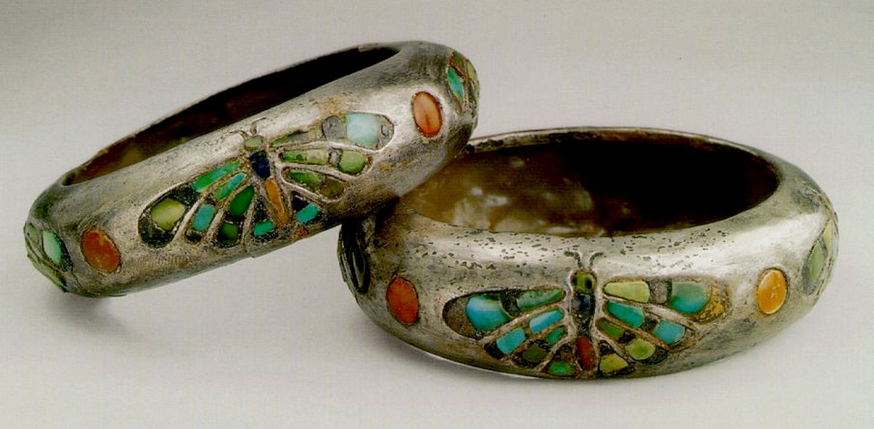 Královna Hetep-heres Je náramky (stříbro, tyrkys, lapis-lazuli, karneol) od Egyptian 4th Dynasty