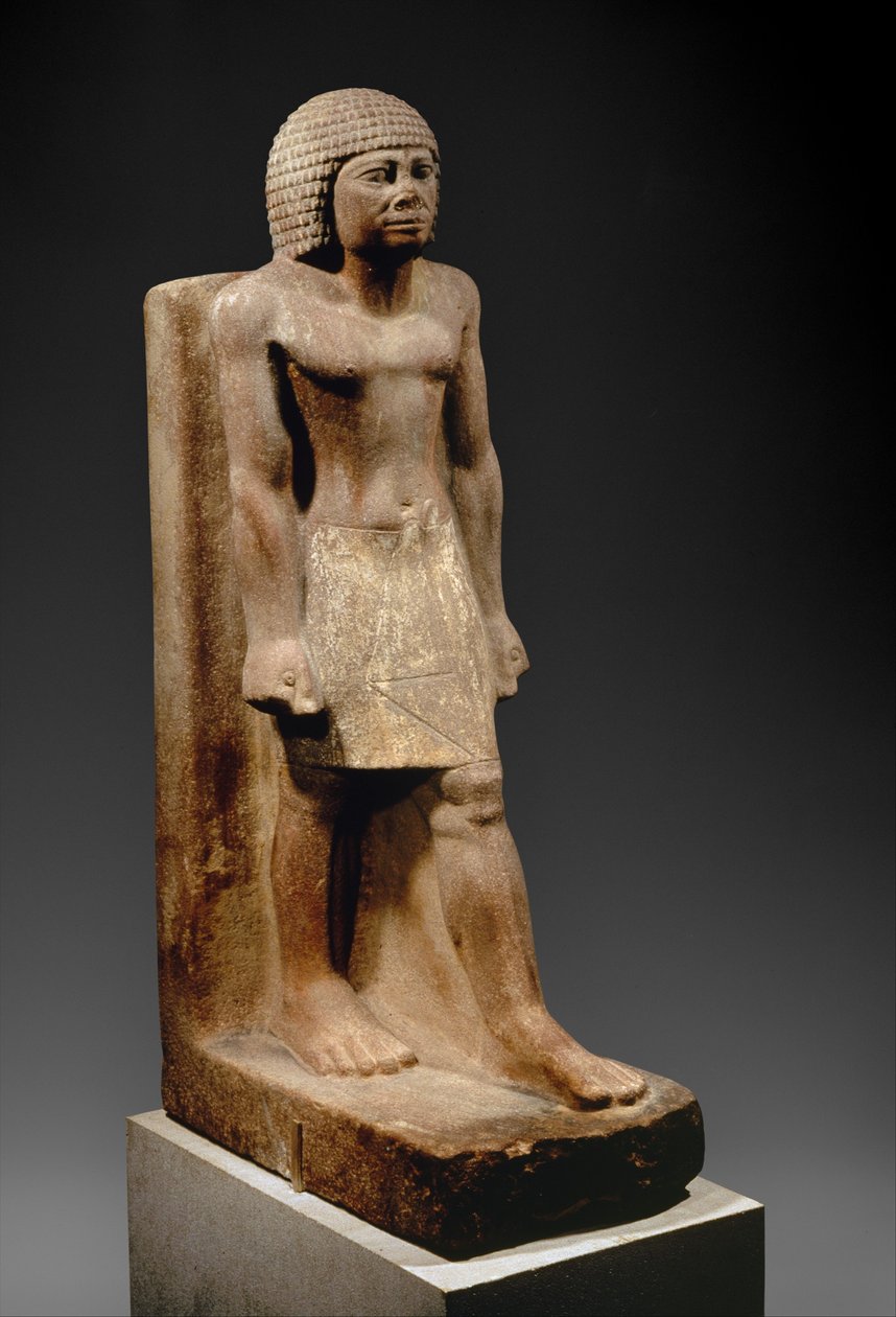 Kráčející figura, c. 2575–2465 před naším letopočtem (lakovaný křemenec) od Egyptian 4th Dynasty