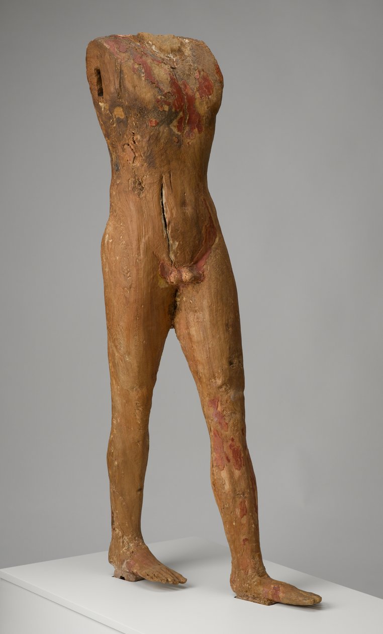 Postava muže, cca 2494-2345 př.nl (dřevo se stopami gessa a barvy) od Egyptian 5th Dynasty