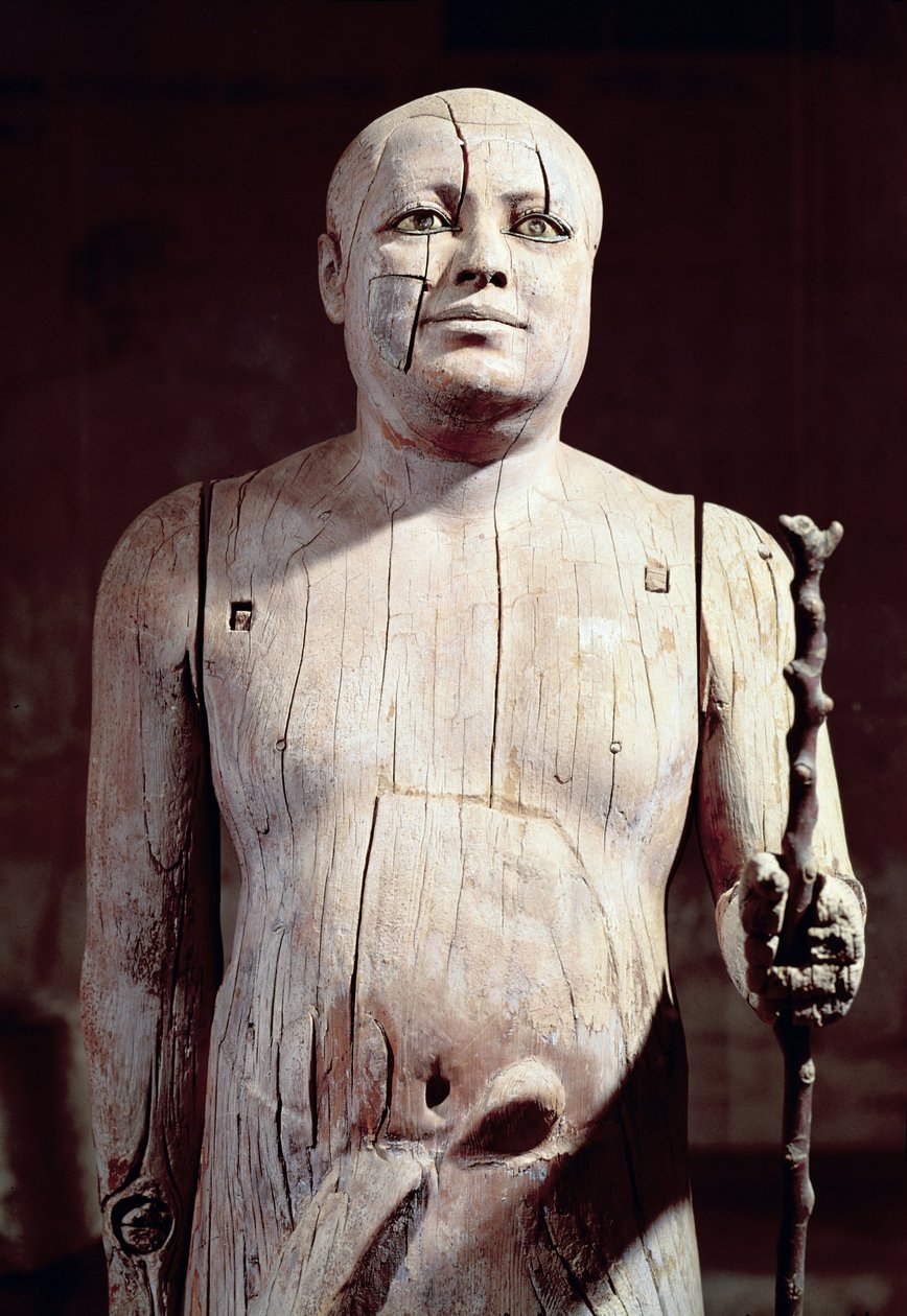 Socha Ka-Aper, známý jako Sheikh el-Beled, z jeho hrobky mastaby v severní Sakkáře, Stará říše (sycamore) od Egyptian 5th Dynasty