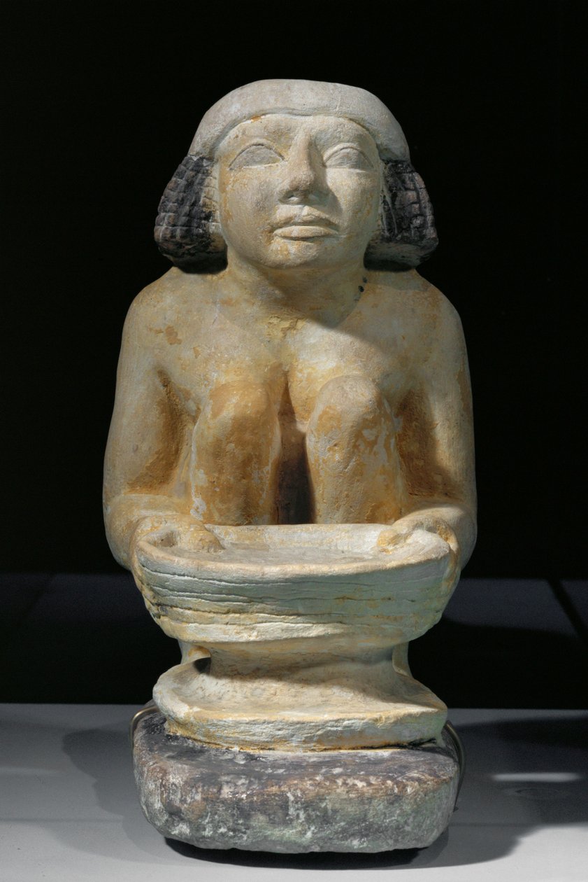 Žena se sítem. Z Gizeh, mastaba Djacha. Střed (vápenec) od Egyptian 5th Dynasty