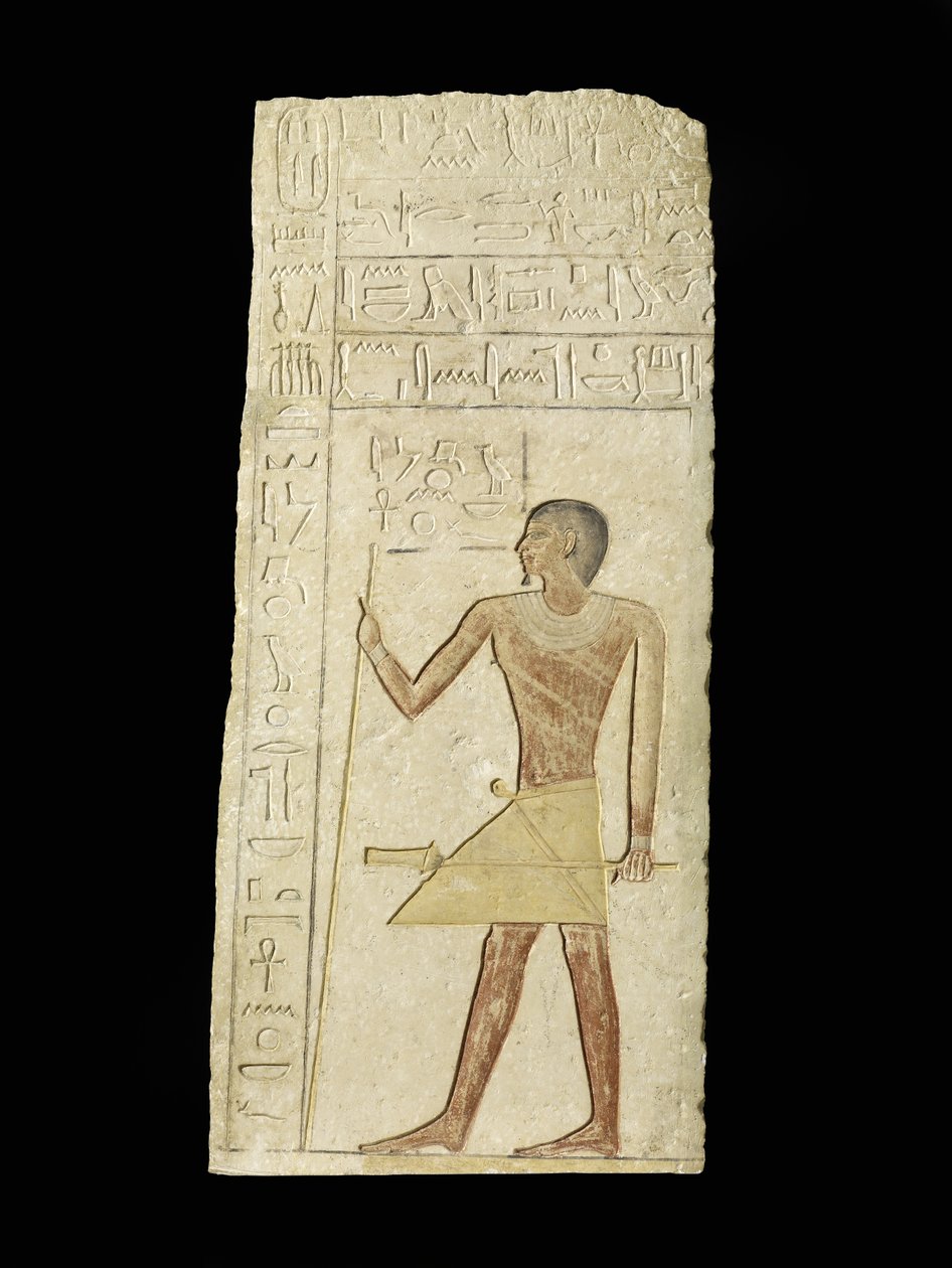 Reliéf zobrazující Ankh-neb-ef, 2345–2181 př. n. l. (vápenec a pigment) od Egyptian 6th Dynasty