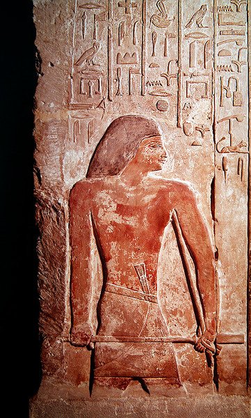 Portrét Mereruky držícího v pravé ruce kherpa z Mastaby z Mereruky (vápenec) od Egyptian 6th Dynasty Egyptian 6th Dynasty