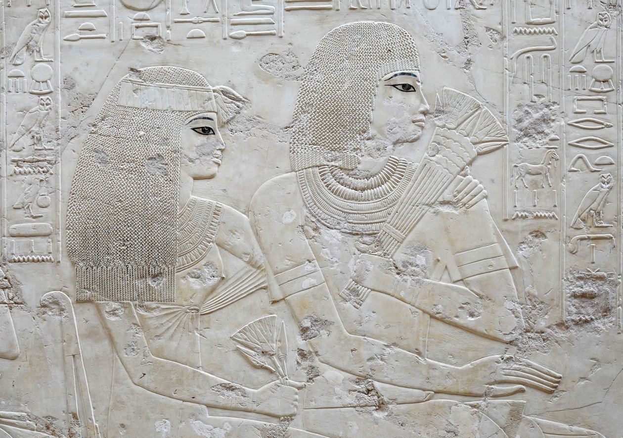 Amenhotep a jeho žena May, Ramoseho hrobka od Egyptian Egyptian