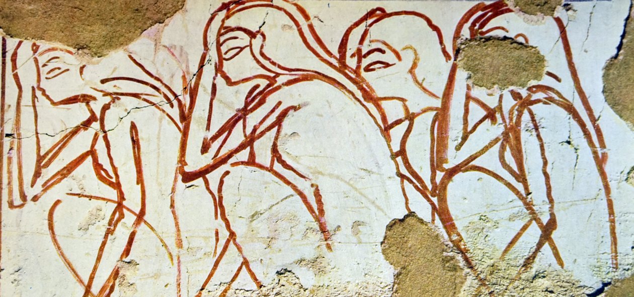 Nástěnná malba egyptské hrobky od Egyptian Egyptian