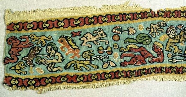 Polychromovaný textil, egyptský, koptské období 4.-12. století (tapisérie) od Egyptian Egyptian