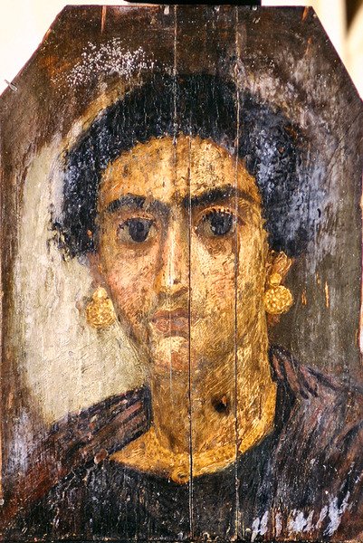 Portrét ženy, cca 100-300 (enkaustika na panelu) od Egyptian Egyptian