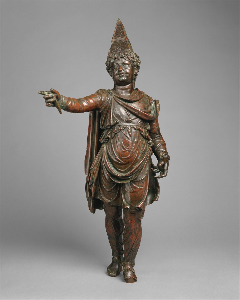 Bronzová soška chlapce ve východním oděvu, polovina konce 1. století před naším letopočtem (bronz) od Egyptian Ptolemaic Period