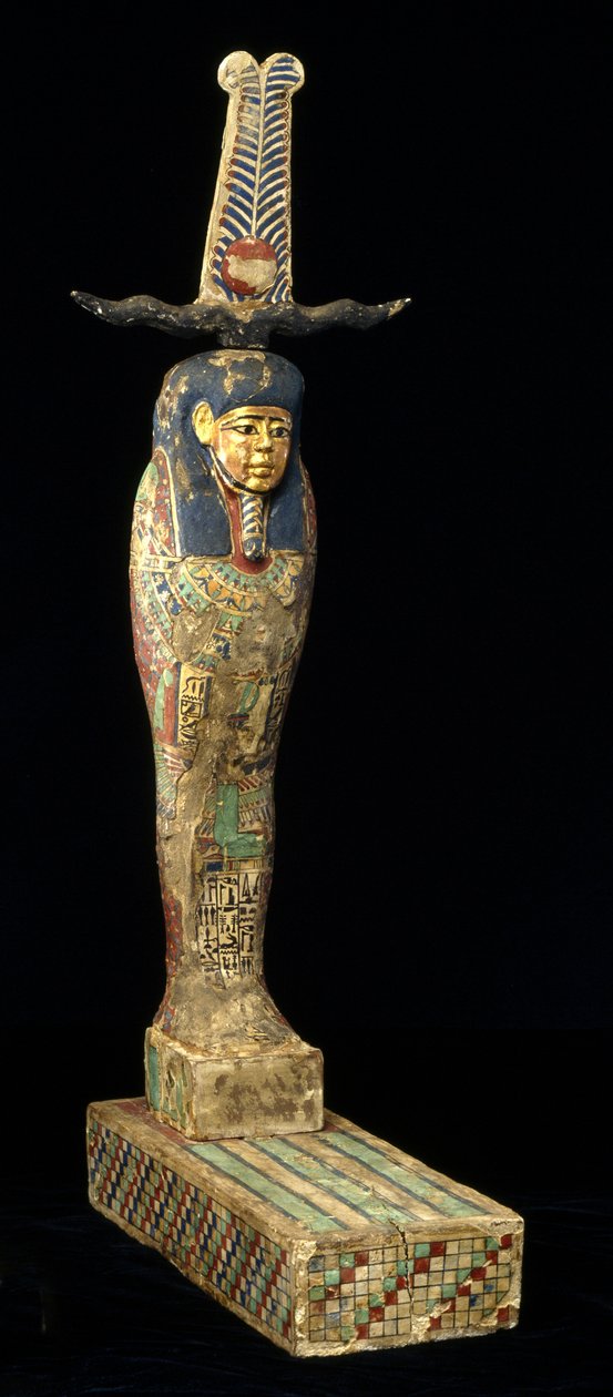 Socha společníka, 332-30 př.nl (dřevo, polychromie a zlato) od Egyptian Ptolemaic Period