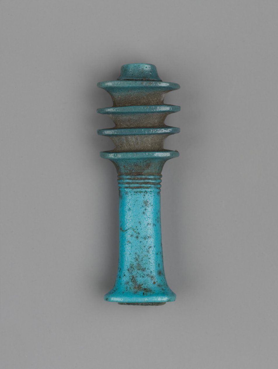 Djed amulet (fajáns) od Egyptian Ptolemaic Period
