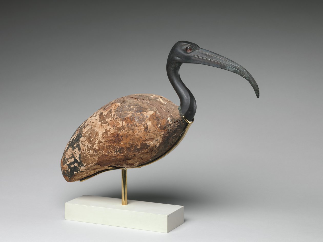 Ibis (lakované dřevo a bronz, skleněné oči) od Egyptian Ptolemaic Period