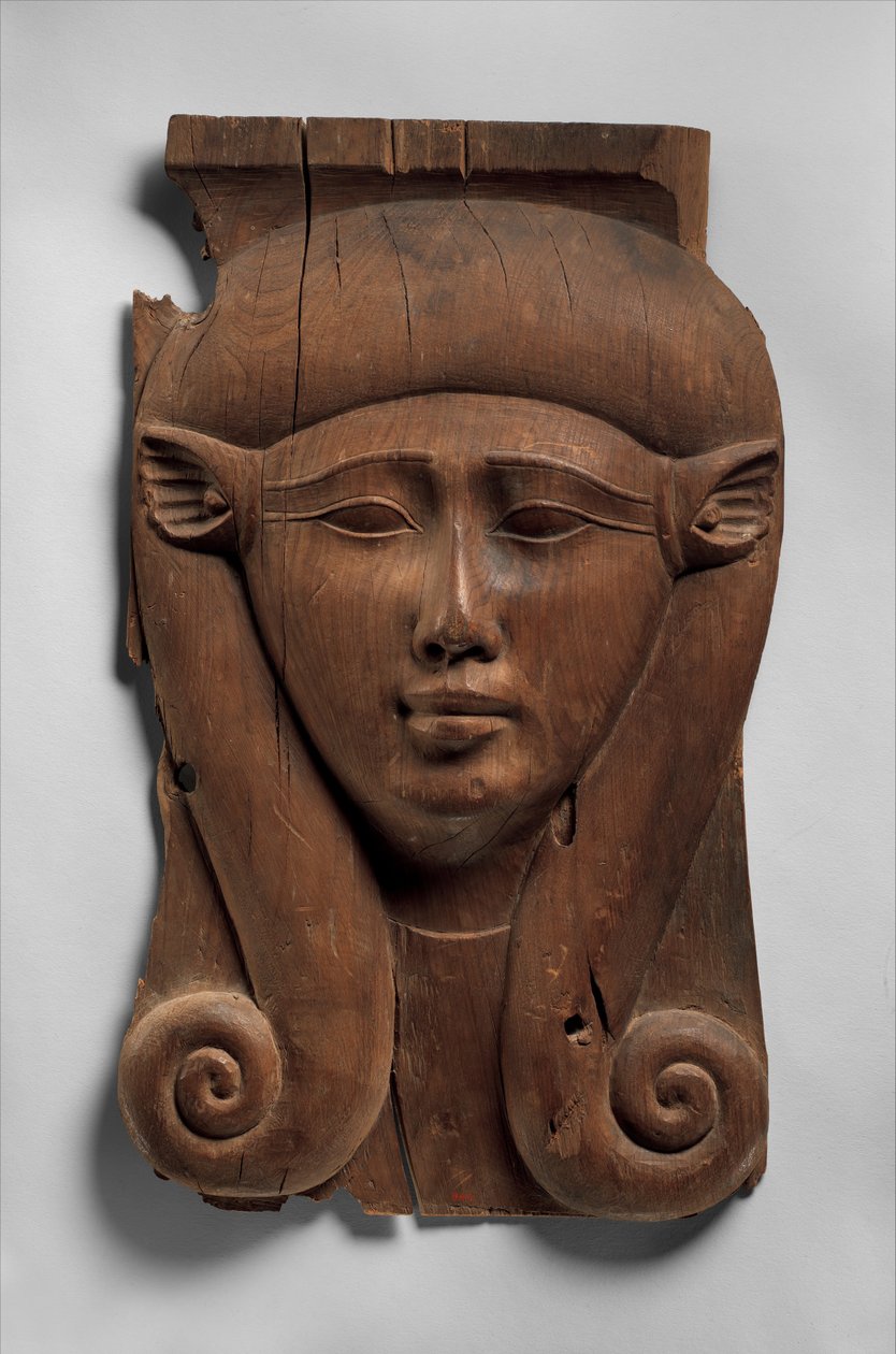 Panel z Hathorského sloupu, 380-200 př.nl (cedr) od Egyptian Ptolemaic Period