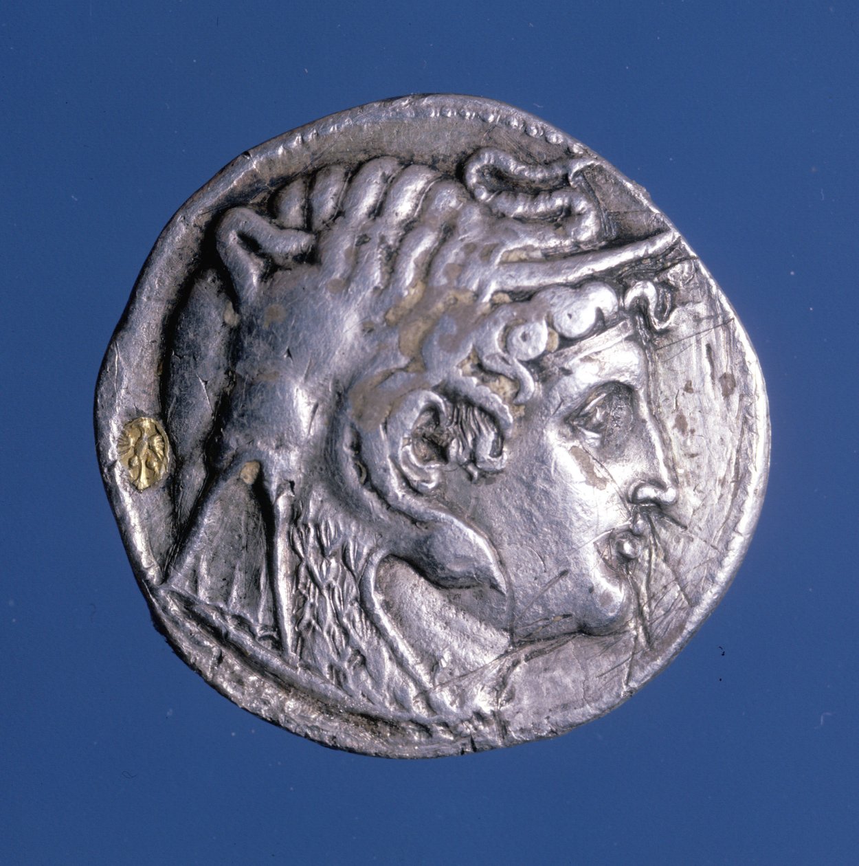 Stříbrná mince s podobiznou Ptolemaia I. Sotera (367 př. n. l. - 283 př. n. l.), egyptského krále. od Egyptian Ptolemaic Period