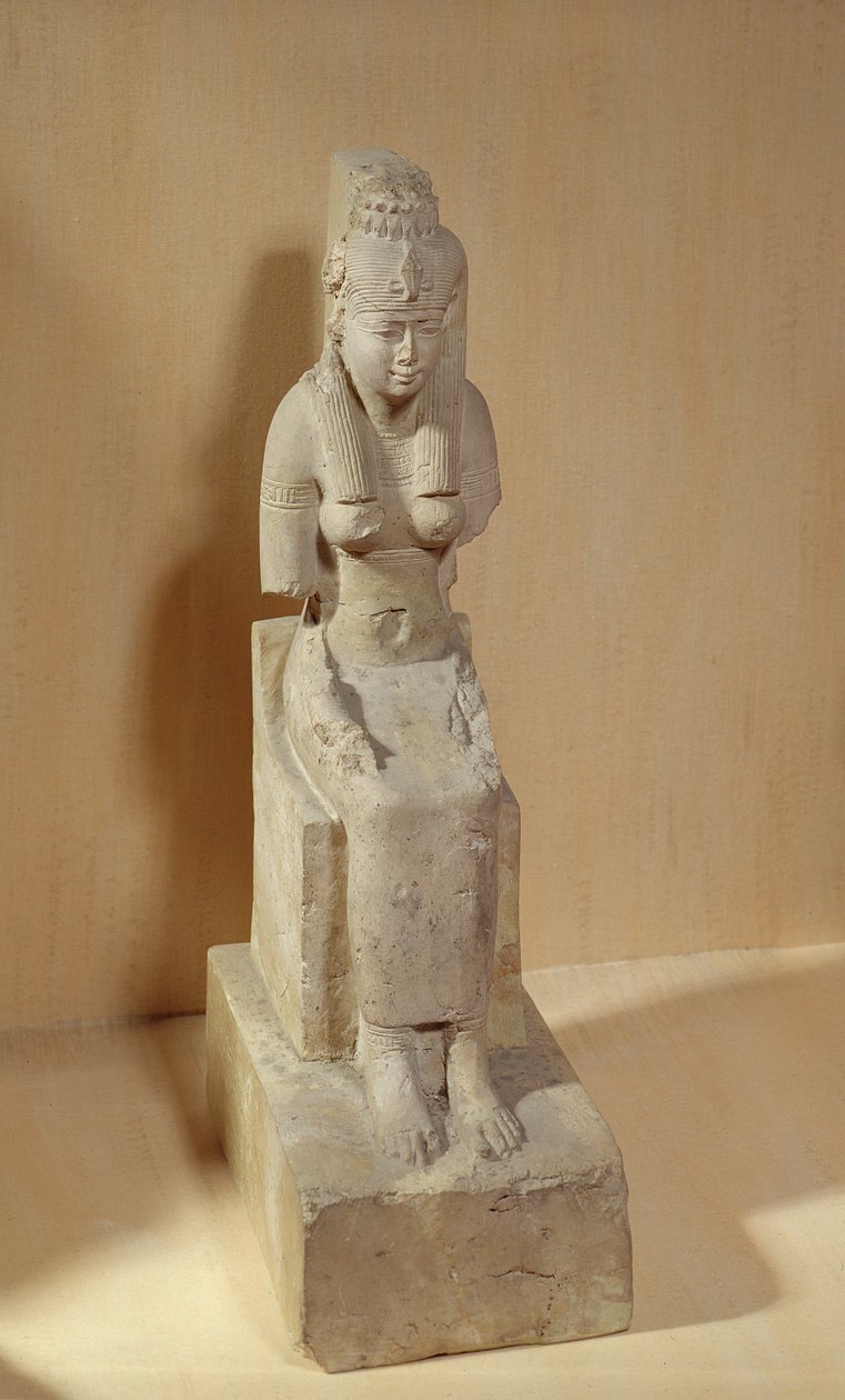 Socha bohyně Rattawy, z Medamud (vápenec) od Egyptian Ptolemaic Period