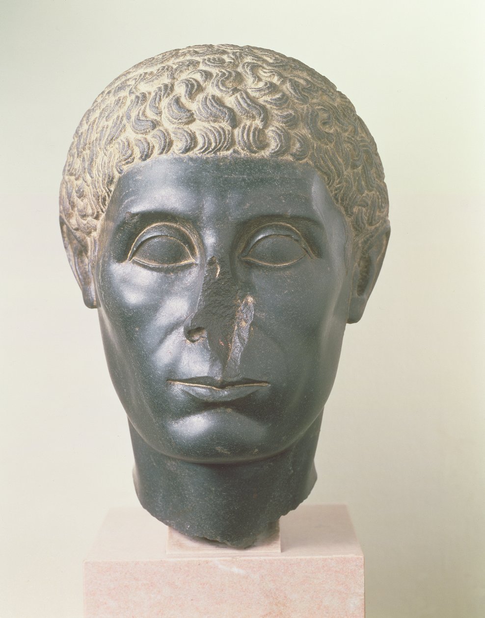 Brooklyn Black Head, možná z Mitrahineh, pozdní Ptolemaiovské období (cca 50 př.nl) (diorit) od Egyptian Ptolemaic Period