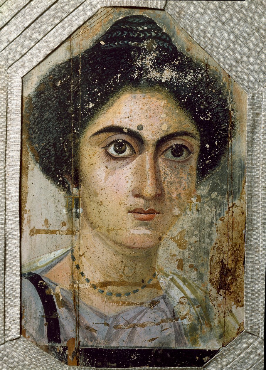 Egyptský starověk: pohřební portrét ženy. Malování na dřevo. Konec 2. stol. Z Fayum (Fayum) v Egyptě. Florencie, museo archeologico od Egyptian School