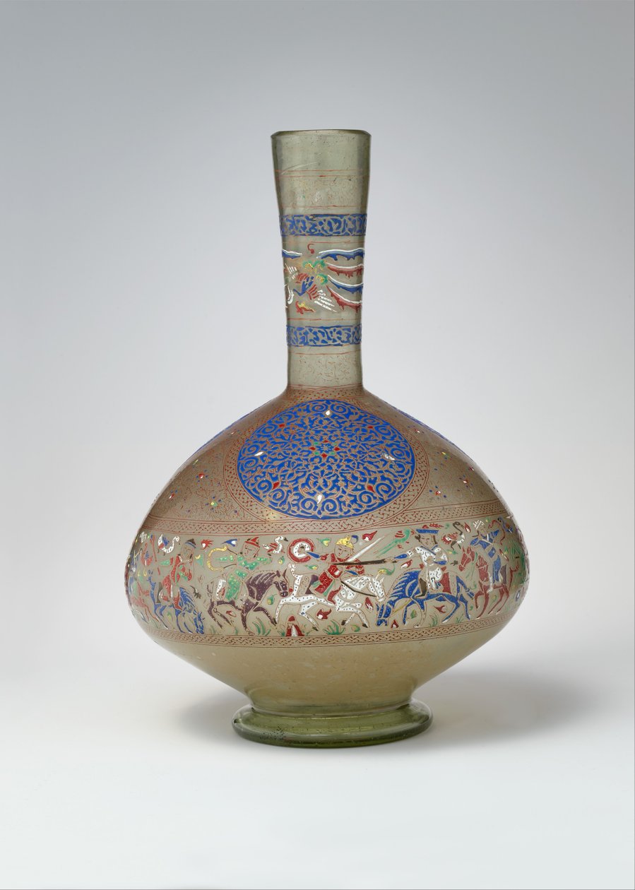 Smaltovaná a zlacená láhev, cca 1270-99 (sklo) od Egyptian School