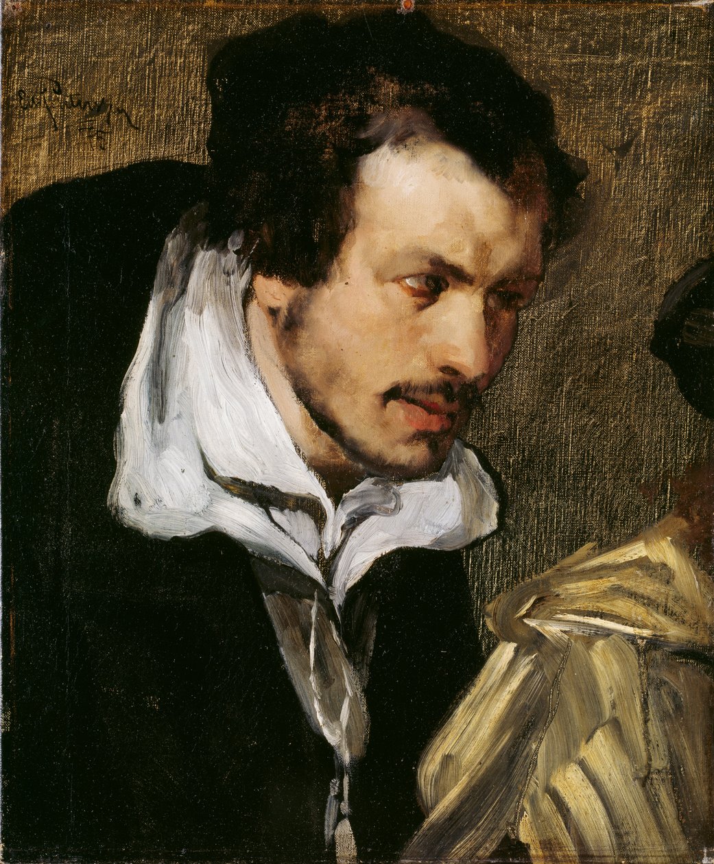 Didrik Slagheck. (Portrétní studie Christiana II. Podepisuje rozsudek smrti na Torben Oxe) od Hjalmer Eilif Emanuel Peterssen