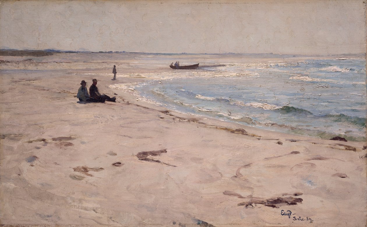 Na pláži v Sele od Hjalmer Eilif Emanuel Peterssen