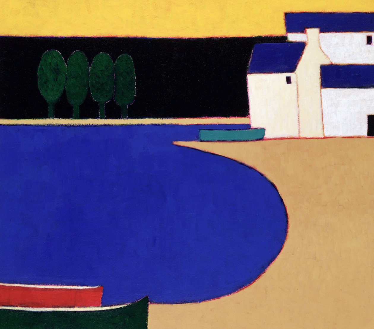 Zátoka poblíž Ste. Marie, Bretaň, 2004 (akryl na papíře) od Eithne Contemporary Artist Donne