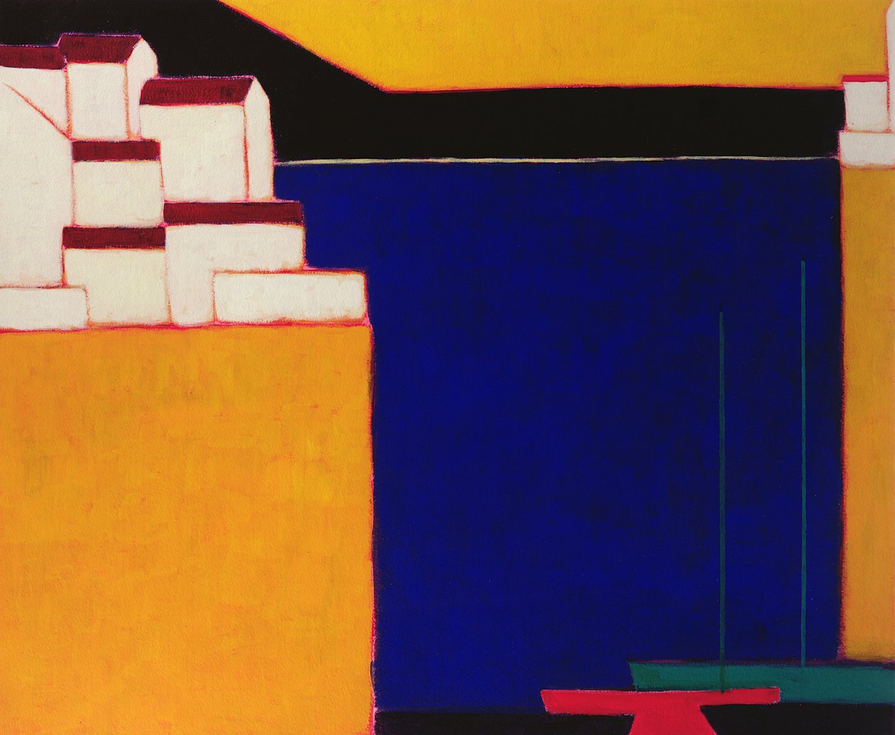Mileai, Pelion, Řecko, 1998 (akryl na papíře) od Eithne Contemporary Artist Donne