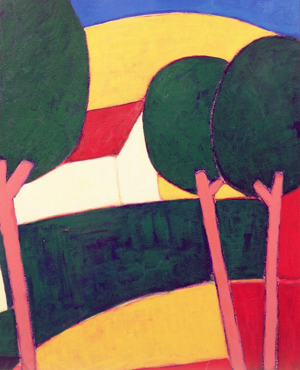 Provensálská Paysage, 1997 (akryl na papíře) od Eithne Contemporary Artist Donne