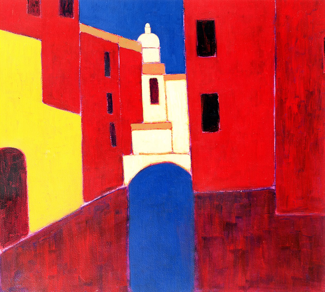 Rio v Cannaregio, Benátky, 1999 (akryl na papíře) od Eithne Contemporary Artist Donne