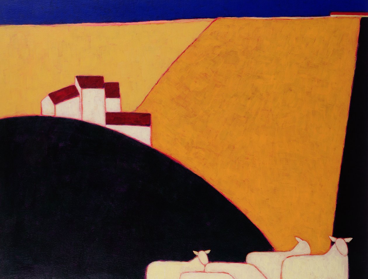 Toskánská Campagna, 1999 (akryl na papíře) od Eithne Contemporary Artist Donne