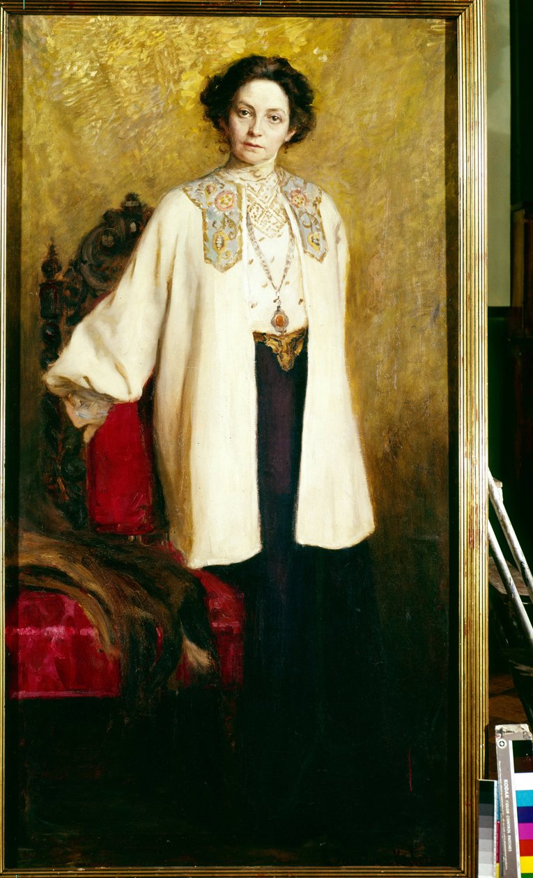 Portrét herečky Vera Komissarjevskaia (Komissarzhevskaya) (1864-1910). Obraz Ekateriny Sergejevny Zarudnaja Kavos (1862-1918), olej na plátně, kolem roku 1906. Ruské umění 20. století. Státní ústřední muzeum divadla A. Bakhrushina, Moskva. od Ekaterina Sergeevna Zarudnaya Kavos