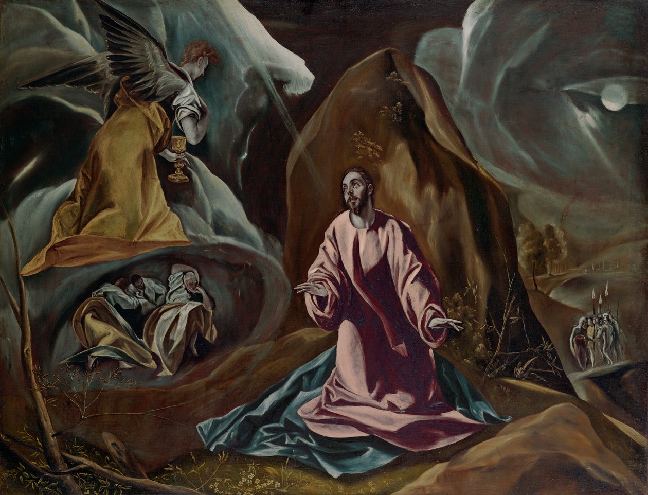 Agónie v zahradě Getsemanské, kolem 1590. let od El Greco