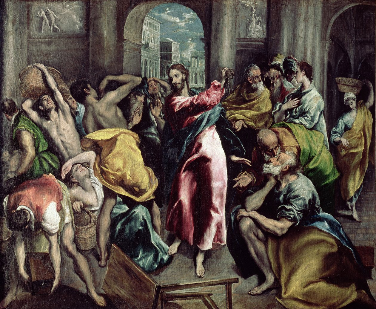 Kristus vyhání obchodníky z chrámu, kolem roku 1600 (podrobnosti viz 26048) od El Greco