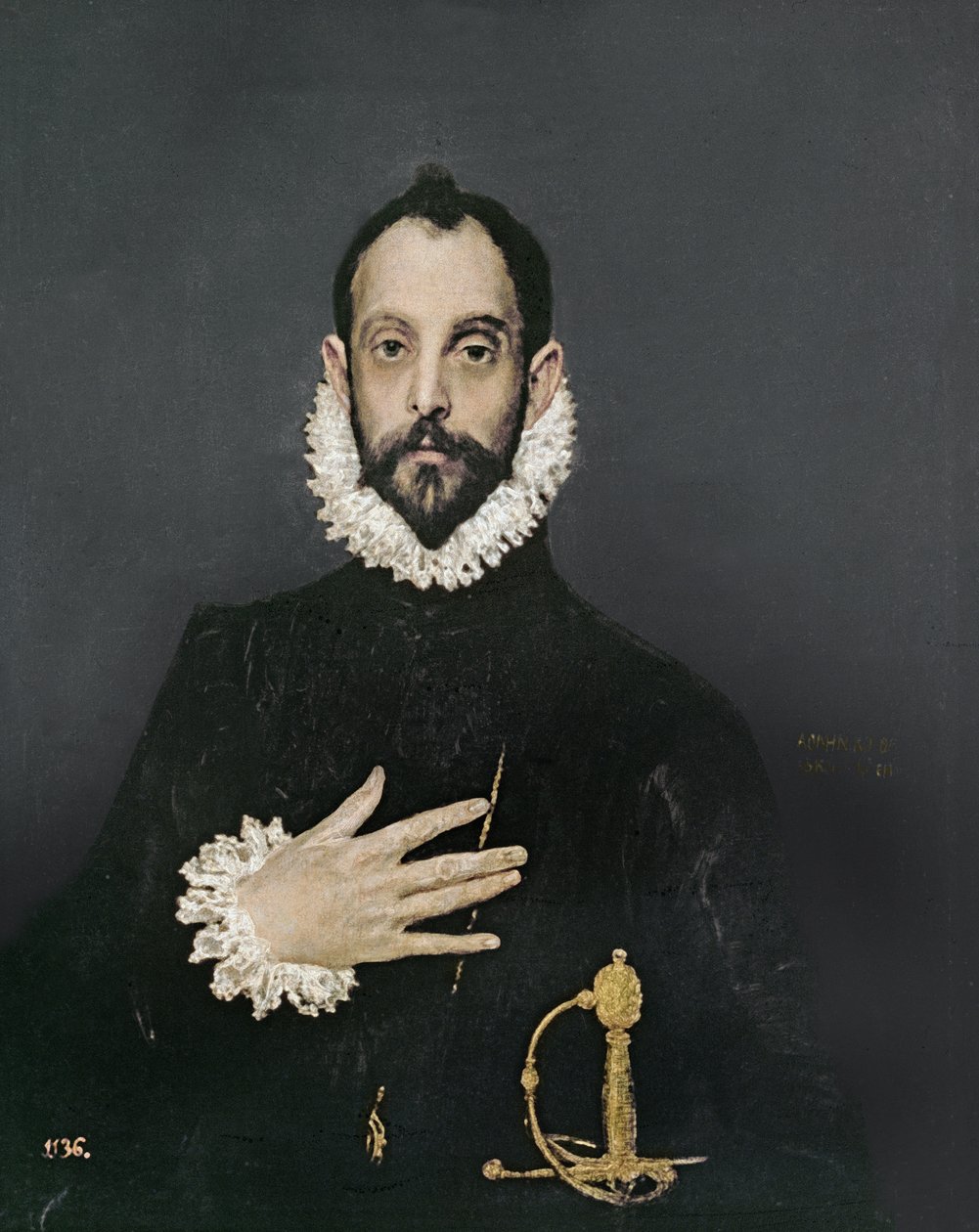 Gentleman s rukou na hrudi, kolem 1580 od El Greco