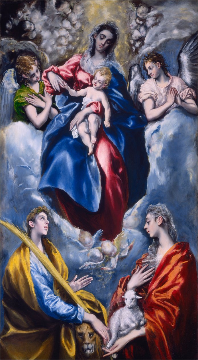 Madona s dítětem se svatou Martinou a svatou Anežkou, 1597-1599 od El Greco