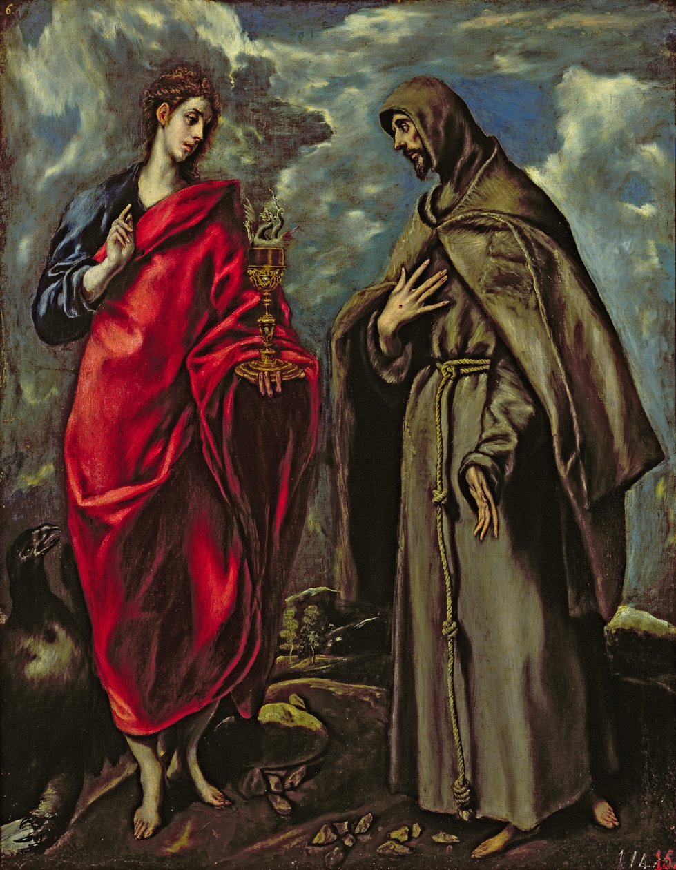Svatý Jan Evangelista a svatý František, kolem roku 1600 od El Greco