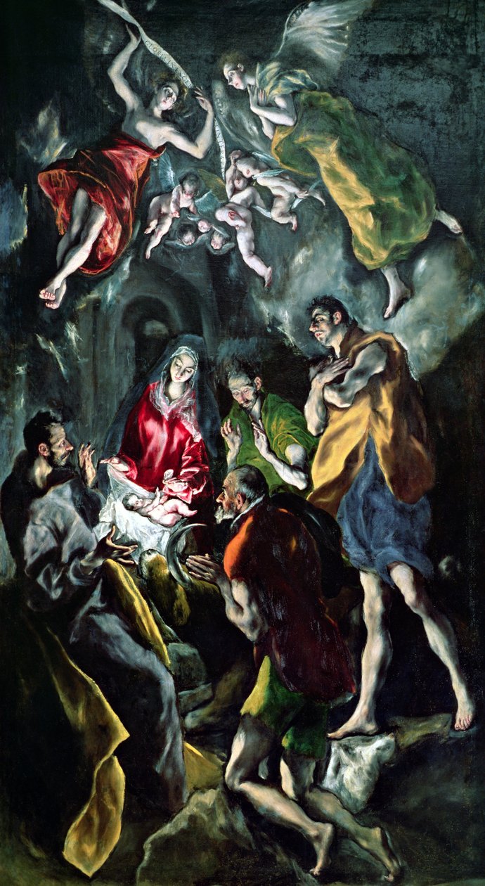 Klanění pastýřů, z oltáře Santo Domingo el Antiguo, kolem 1603-14 od El Greco