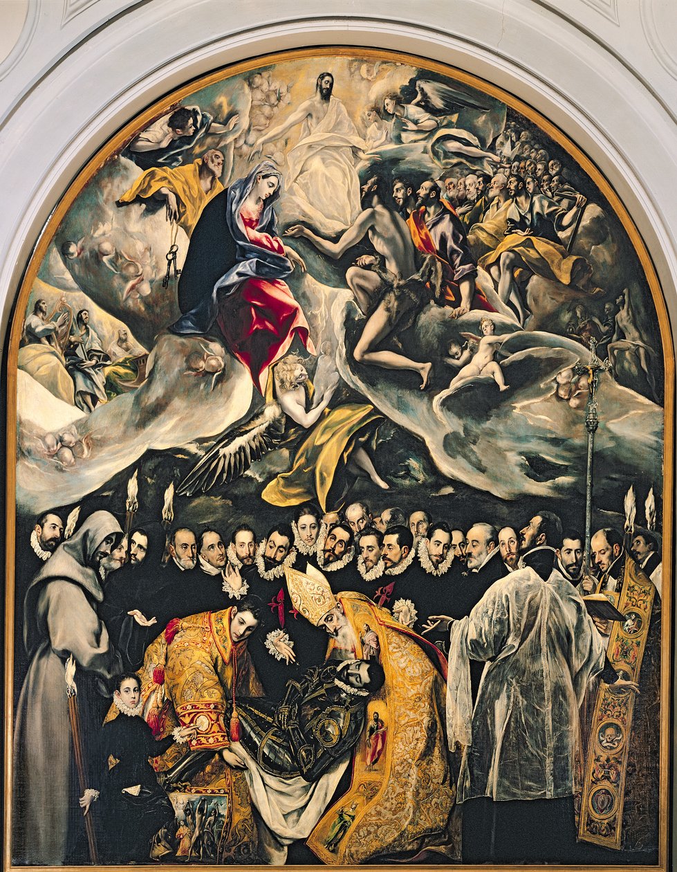 Pohřeb hraběte Orgaze, z legendy z roku 1323, 1586-88 od El Greco