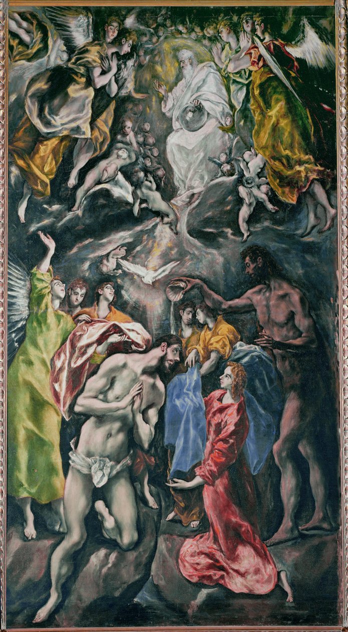 Křest Krista (malba na plátně) od El (1541-1614) Greco