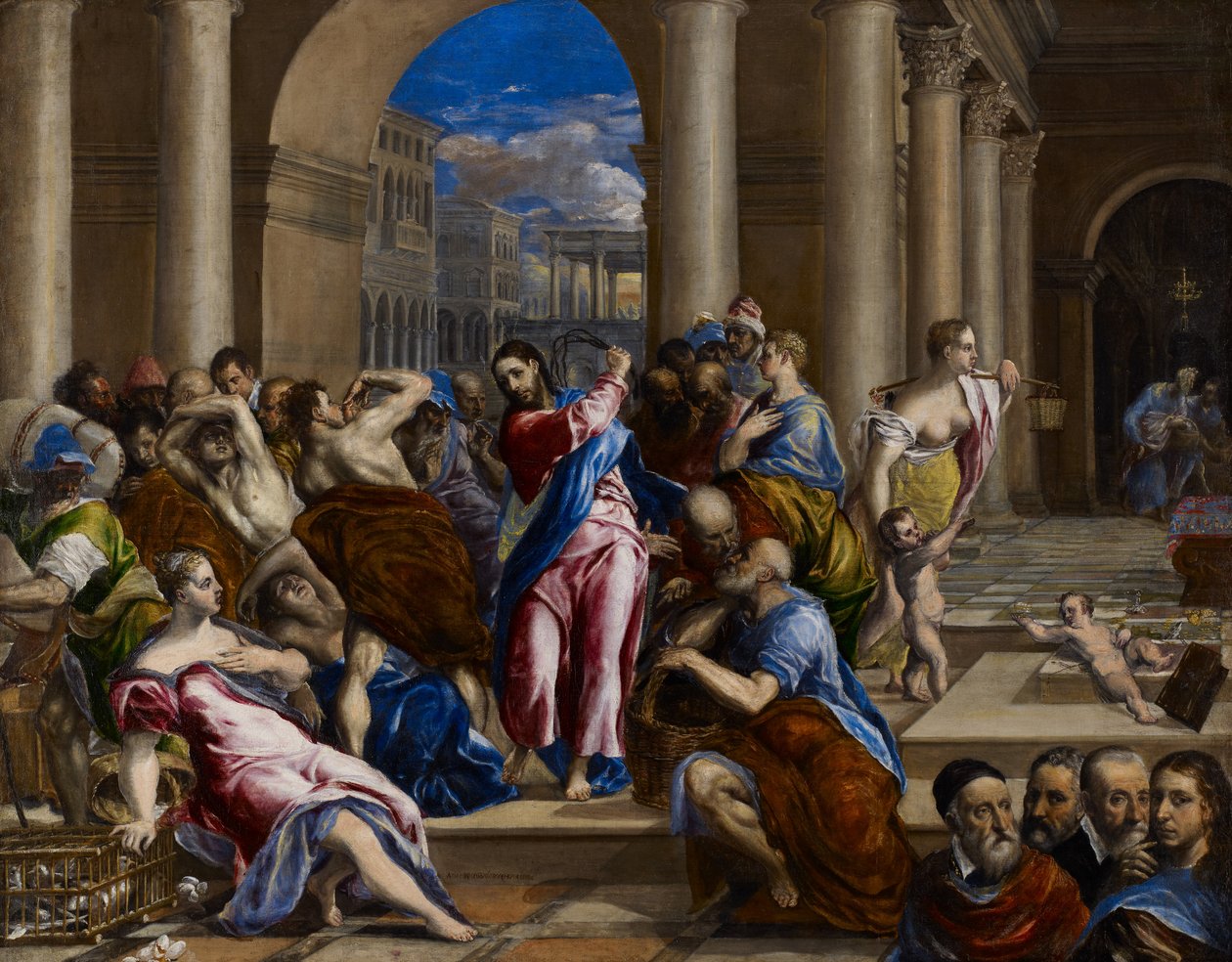 Kristus vyhání směnárníky z chrámu, kolem roku 1570 (olej na plátně) od El Greco