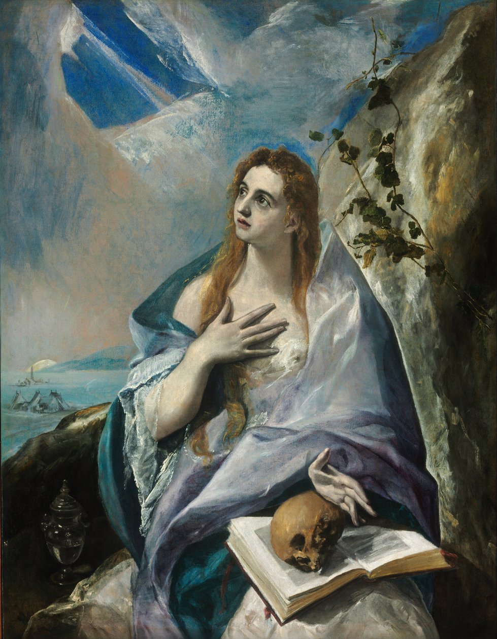 ""La Madeleine repentante"" Obraz Domenikos Theotokopoulos dit El Greco (1541-1614) 16eme siecle - El Greco, Dominico (1541-1614) - 1577 - Olej na plátně - 156,5x121 - Muzeum, Szepmuveszeti od El Greco