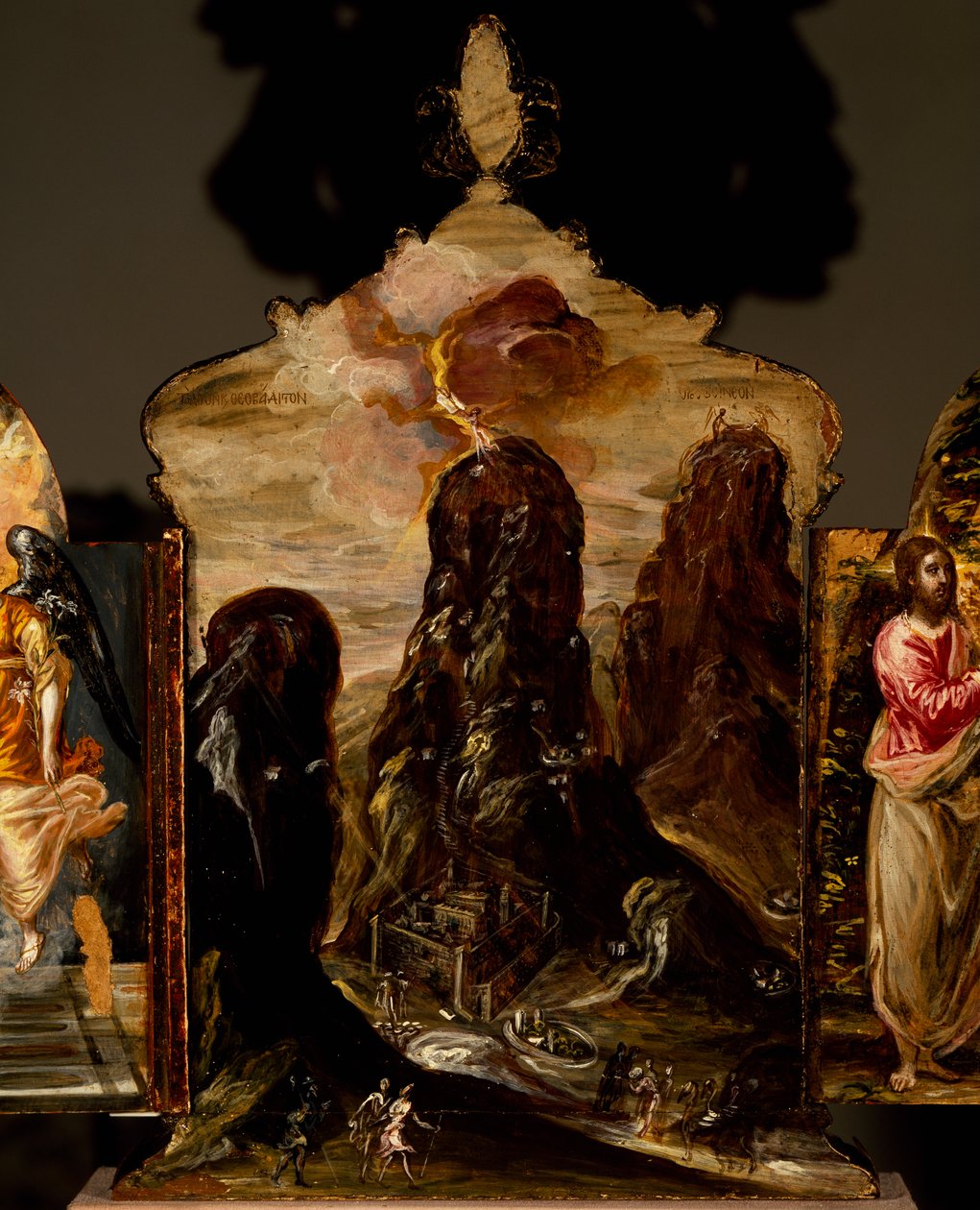 Sinai-vuori, kannettava triptyykkialttari, kirjoittanut El Greco (1541-1614) od El (1541 1614) Greco