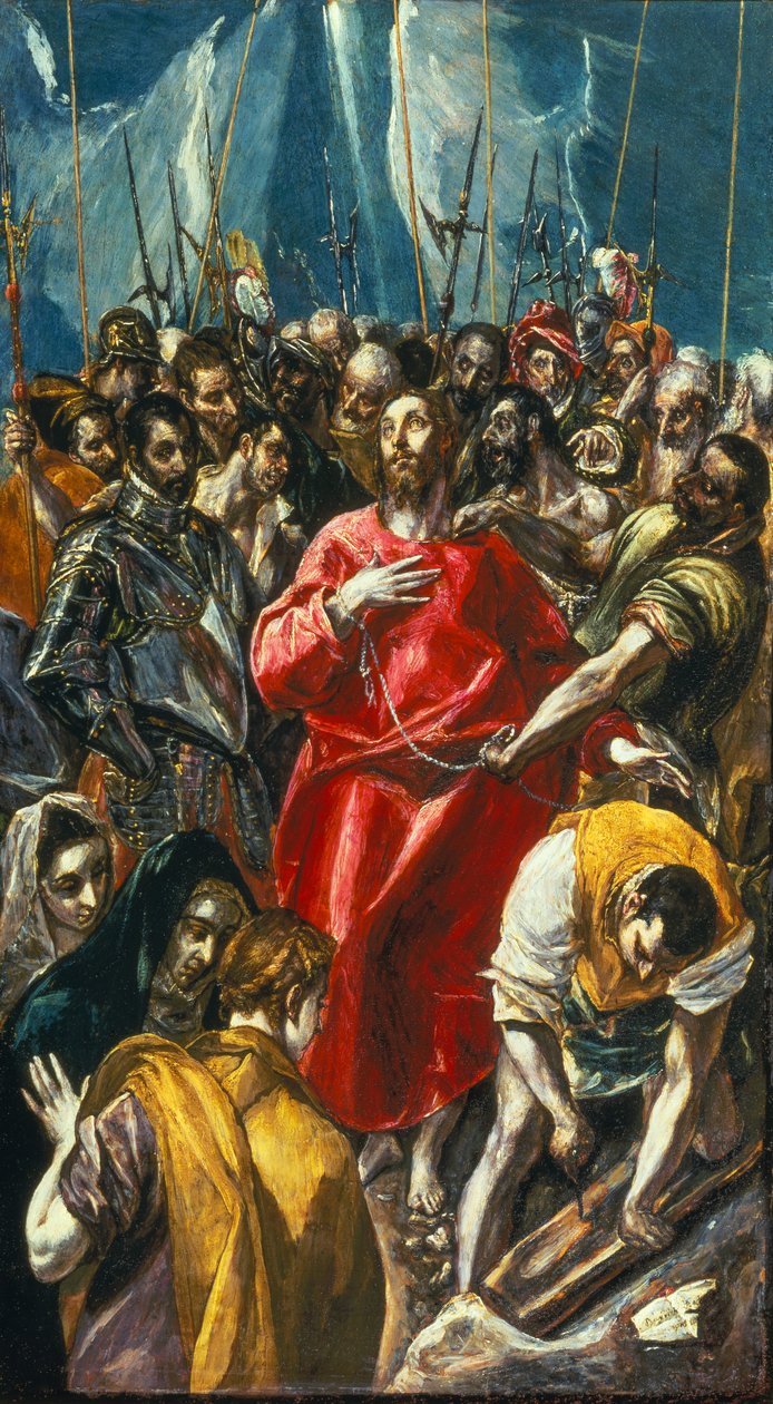 Espolio, The Disrobing of Christ, c.1577-79 (olej na panelu) od El (1541 1614) (studio of) Greco
