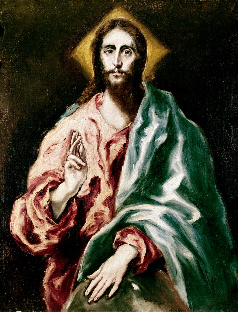 Apoštolát Cathedrale of Toledo: Kristus Vykupitel. Obraz Domenikos Theotokopoulos dit El Greco (1540-1614) od El Greco