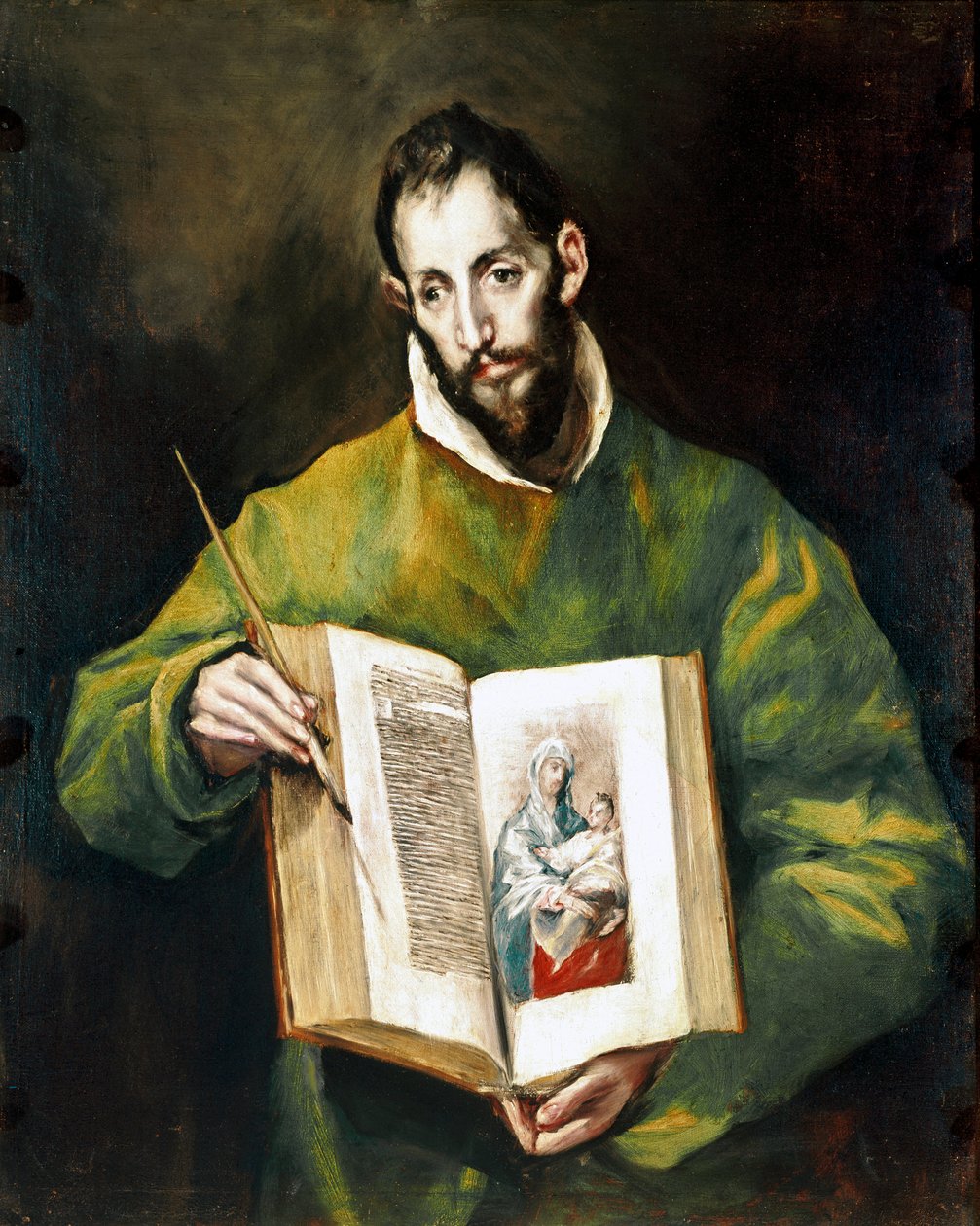 Apoštolát katedrály v Toledu: Evangelista Apotre Saint Luke. Obraz Domenikos Theotokopoulos dit El Greco (1540-1614) od El Greco