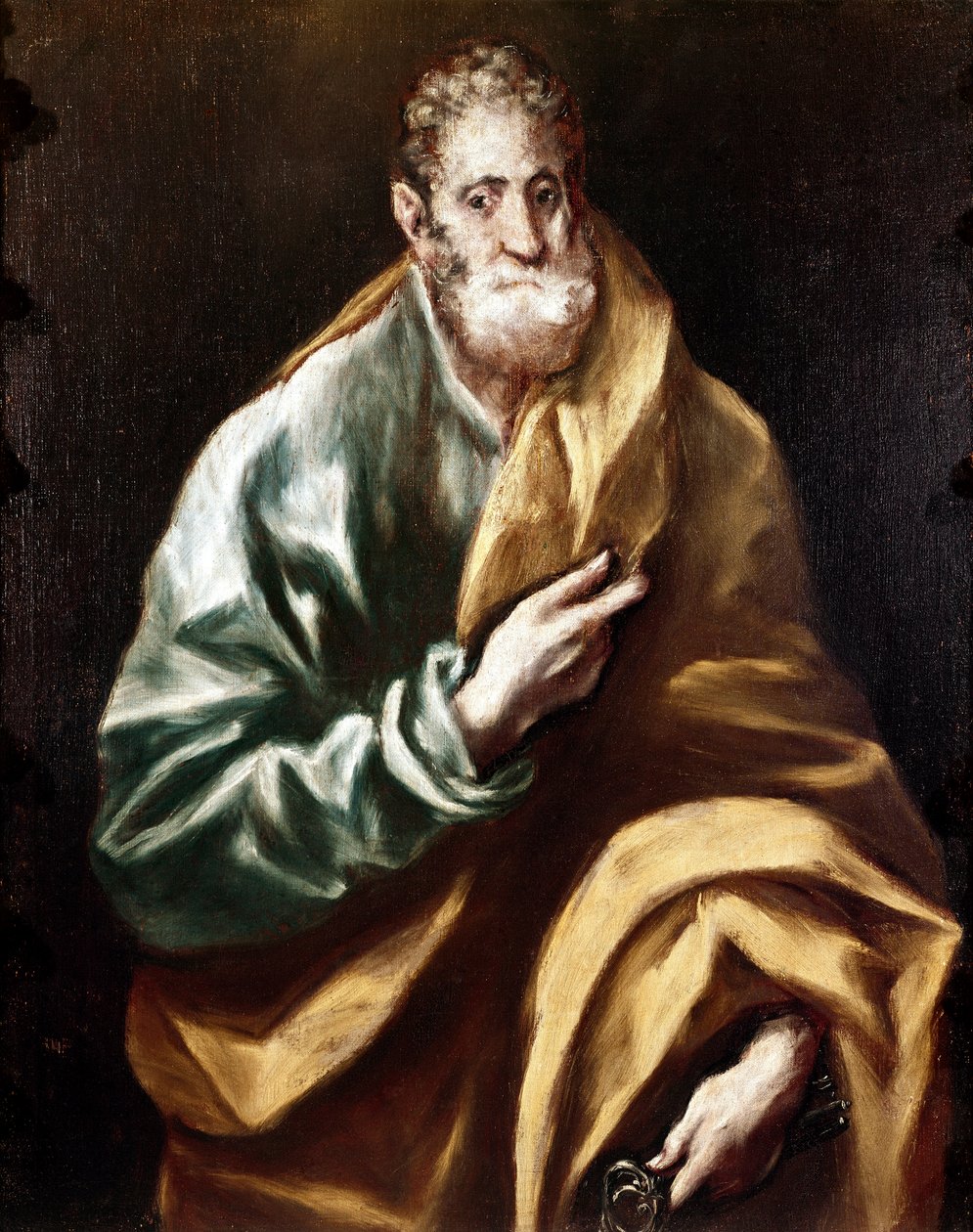 Apoštolát katedrály v Toledu: Apotre Saint Peter. Obraz Domenikos Theotokopoulos dit El Greco (1540-1614) od El Greco