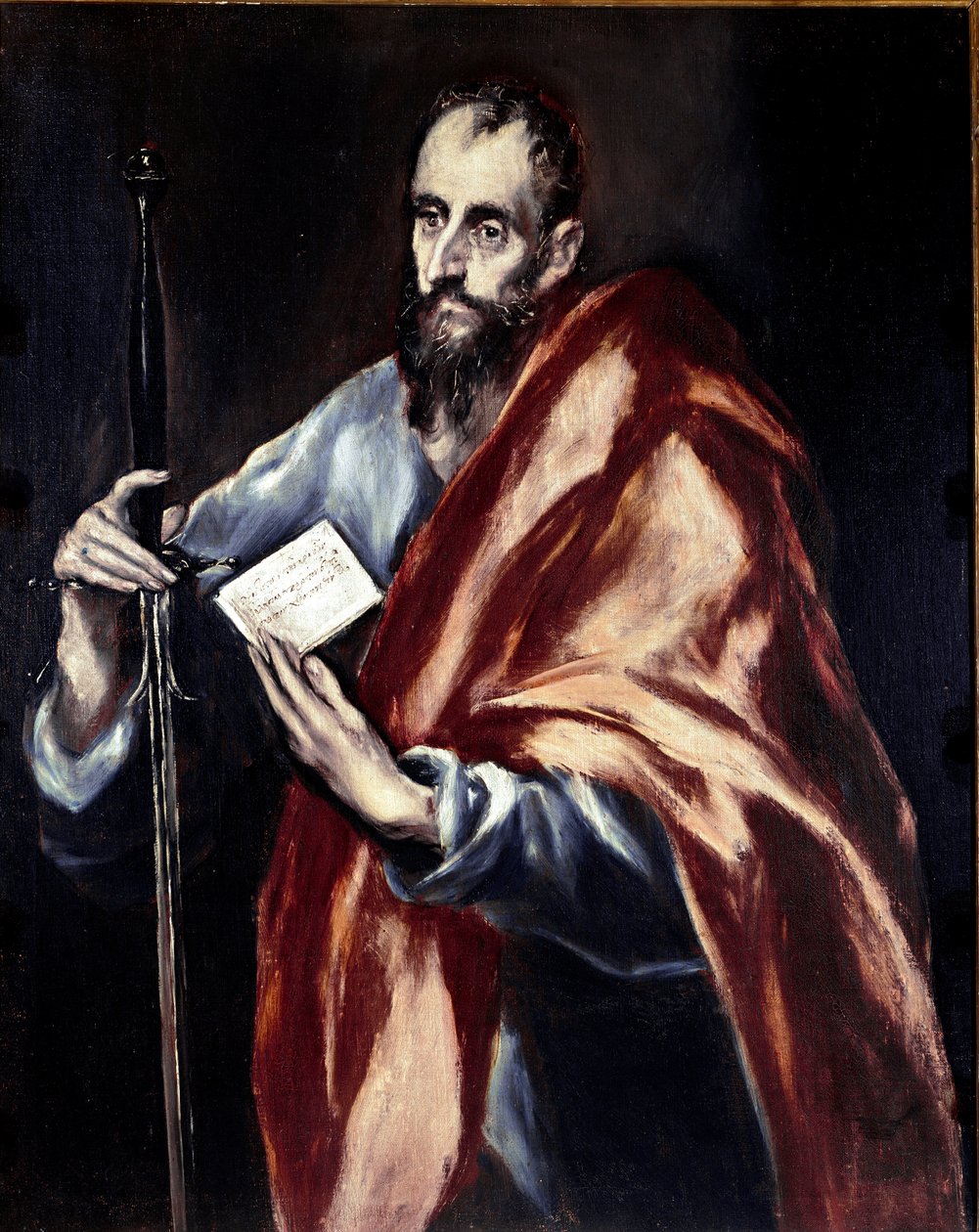 Apoštolát katedrály v Toledu: Apoštol svatý Pavel. Obraz Domenikos Theotokopoulos dit El Greco (1540-1614) od El Greco