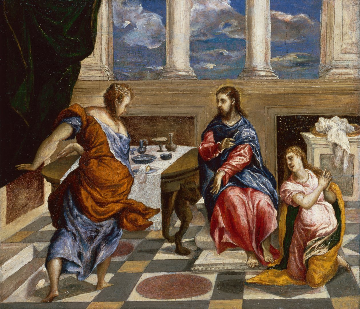 Kristus v domě Marty a Marie od El Greco