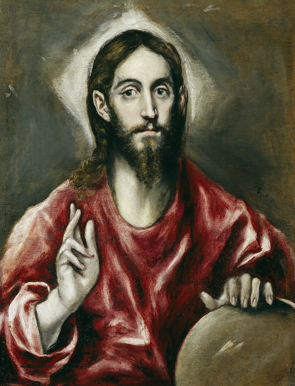 "Le sauveur du monde"" - Salvator Mundi (Spasitel světa) - El Greco, Dominico (1541-1614) - 1608-1614 - Olej na plátně - 72x55 cm - Museo del Prado, Madrid od El Greco