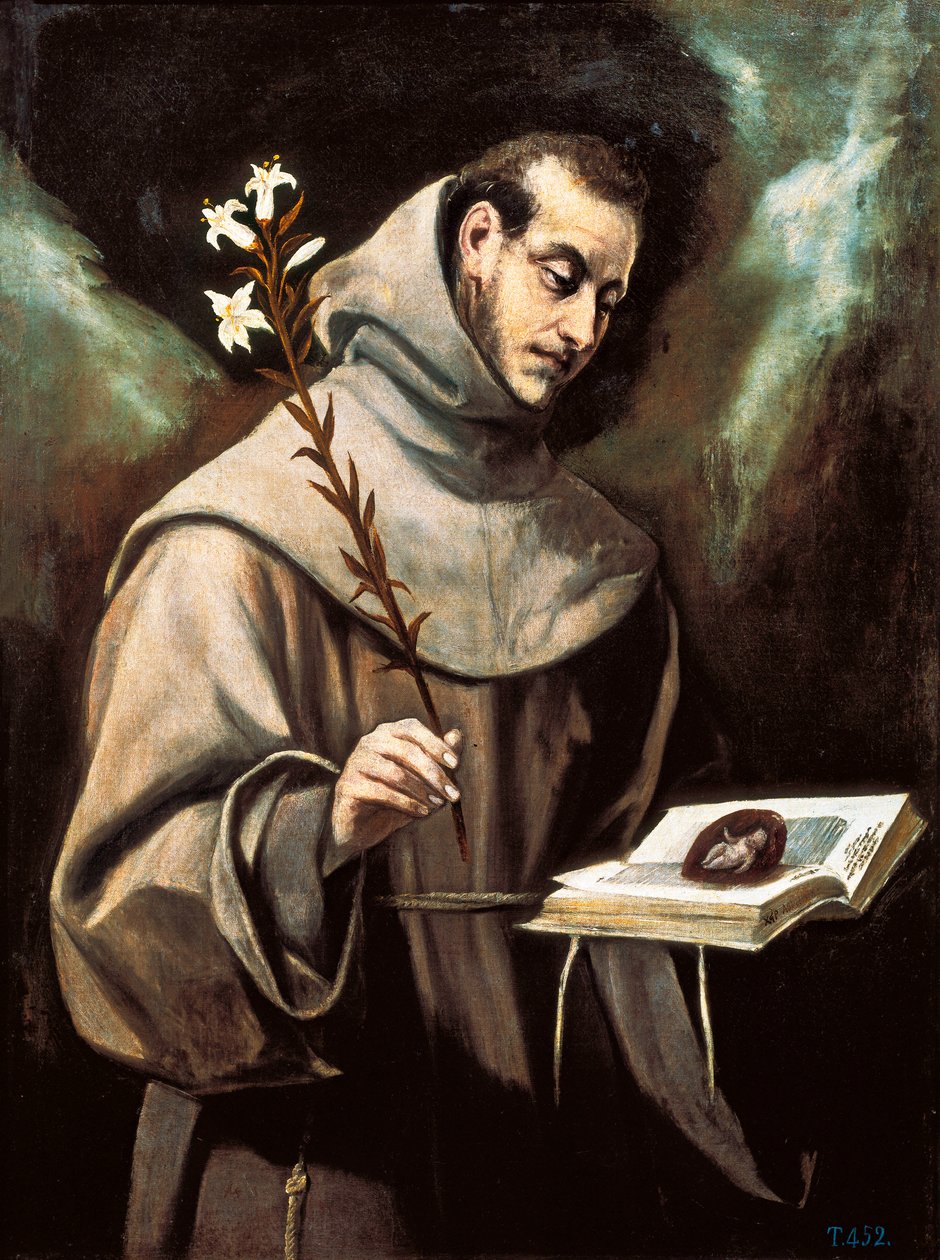 Portrét svatého Antonína Paduánského od El Greco